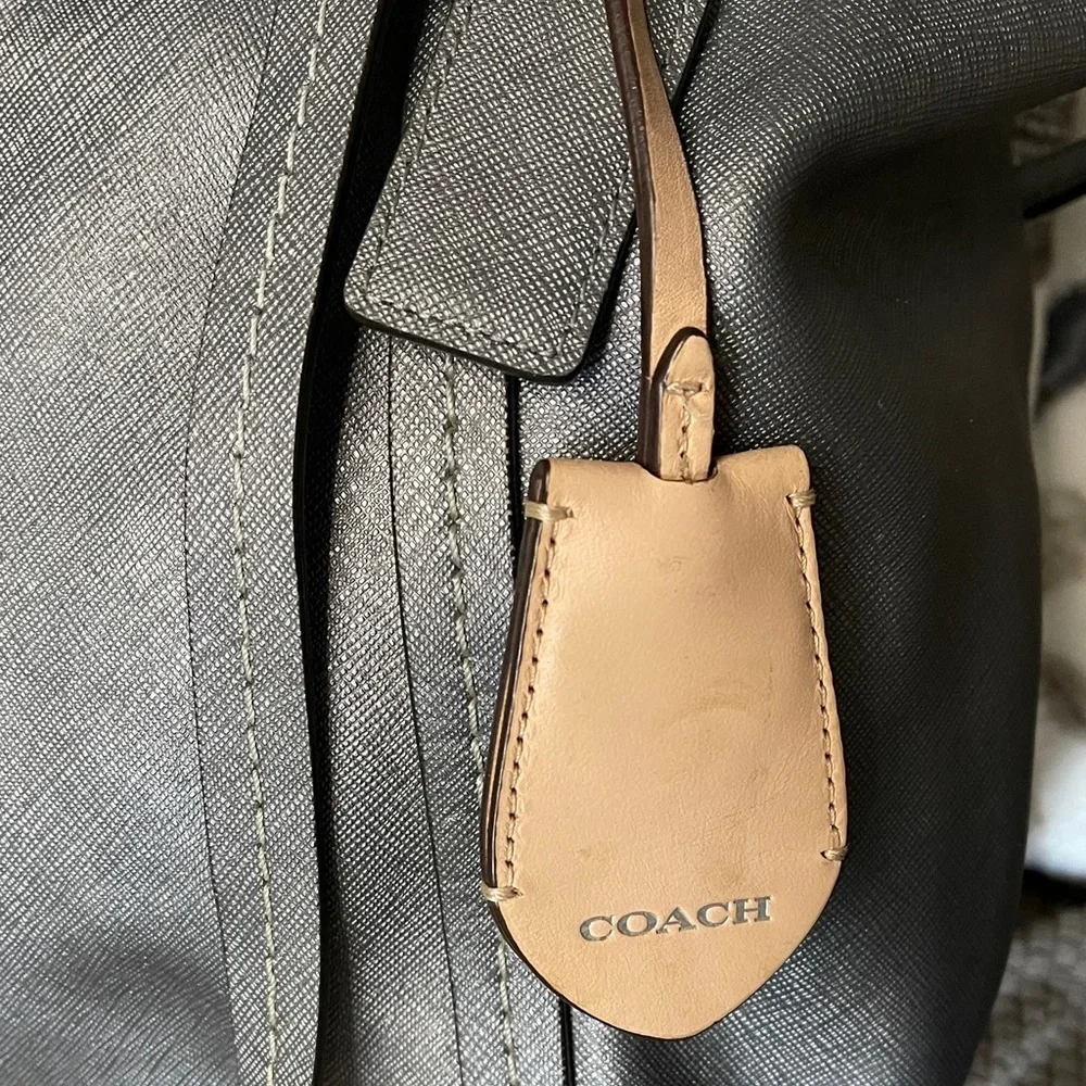 Coach Grace Dark Gray Metallic Leather Tote No: H1305-F25007